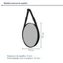 Ver imagem 3 de Espelho Adnet Fine com Alça em Couro 75x75