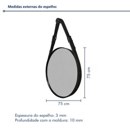 Espelho Adnet Fine com Alça em Couro 75x75 - 3