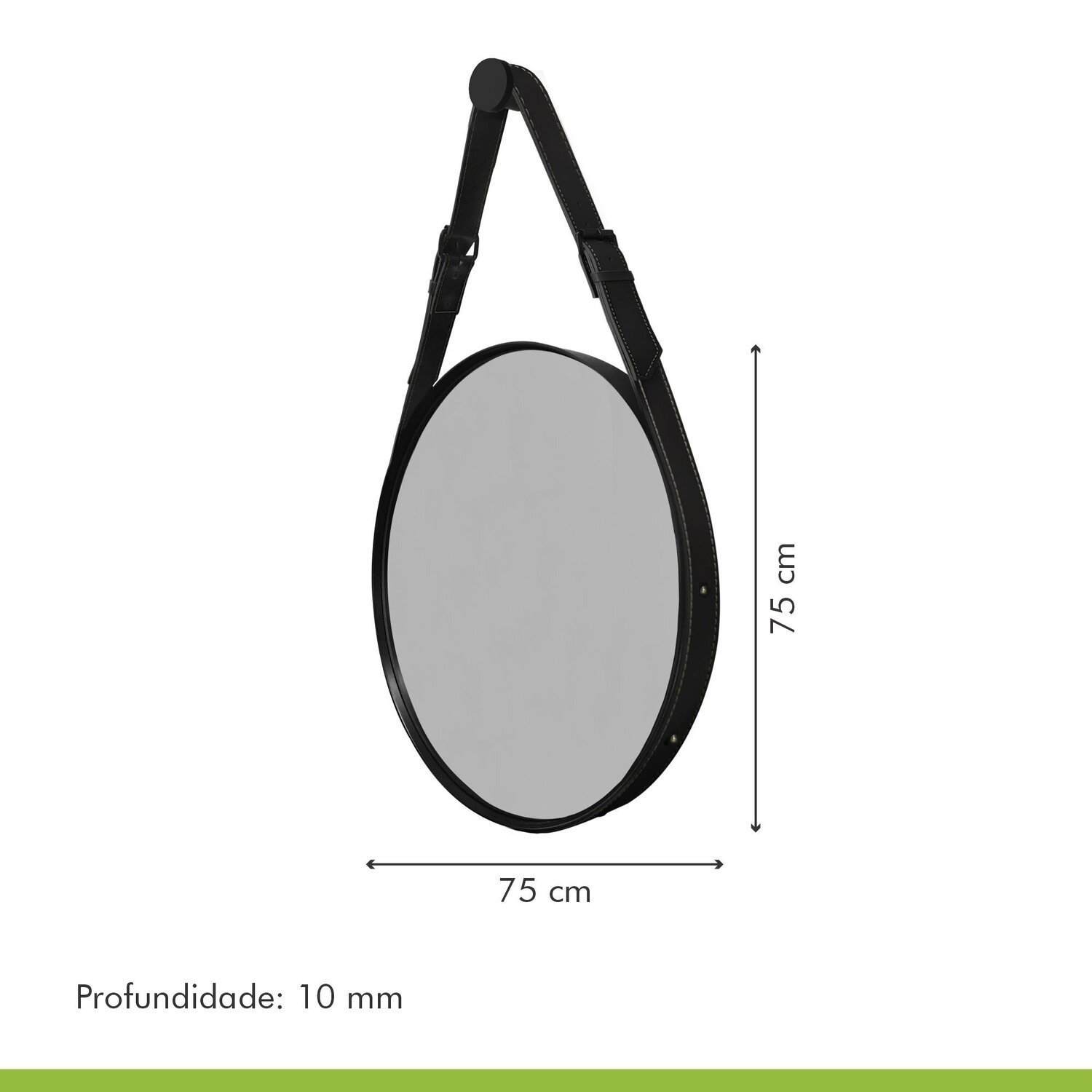 Espelho Adnet Fine com Alça em Couro - 3