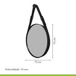 Espelho Adnet Fine com Alça em Couro 75x75 - 3