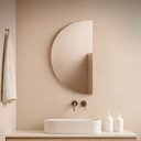 Ver imagem 1 de Espelho Orgânico Meia Lua Lapidado para Banheiro 89x48,7