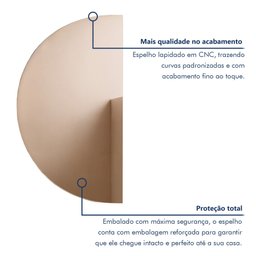 Espelho Orgânico Meia Lua Lapidado para Banheiro 89x48,7 - 6