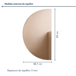 Espelho Orgânico Meia Lua Lapidado para Banheiro 89x48,7 - 3