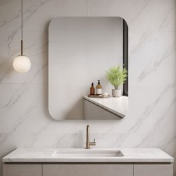 Espelho Orgânico Lapidado para Banheiro 80x60cm Aura  - 1
