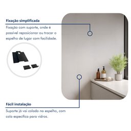 Espelho Orgânico Lapidado para Banheiro 80x60cm Aura  - 5