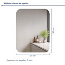 Ver imagem 3 de Espelho Orgânico Lapidado para Banheiro 80x60cm Aura 