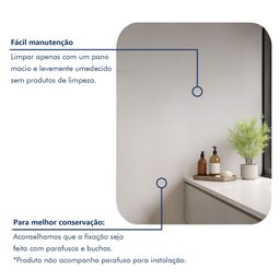 Espelho Orgânico Lapidado para Banheiro 80x60cm Aura  - 7