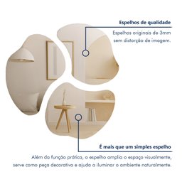 Conjunto de Espelhos Orgânico Trio Bolonha Lapidado 90x70 - 4