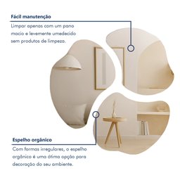 Conjunto de Espelhos Orgânico Trio Bolonha Lapidado 90x70 - 7