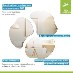 Conjunto de Espelhos Orgânico Trio Bolonha Lapidado 90x70 - 5