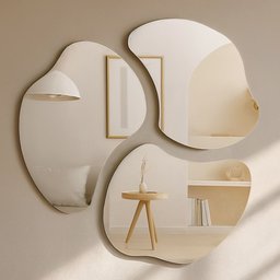 Conjunto de Espelhos Orgânico Trio Bolonha Lapidado 90x70 - 8