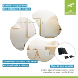Conjunto de Espelhos Orgânico Trio Bolonha Lapidado 90x70 - 6