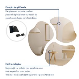Conjunto de Espelhos Orgânico Trio Bolonha Lapidado 90x70 - 5