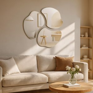 Conjunto de Espelhos Orgânico Trio Bolonha Lapidado 90x70