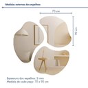 Ver imagem 3 de Conjunto de Espelhos Orgânico Trio Bolonha Lapidado 90x70