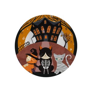 Conjunto com 6 Pratos de Sobremesa Swett Tasty Halloween Ø21cm Alleanza Cerâmica