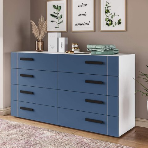Cômoda Organizadora 150cm com 8 Gavetas 240838 Linha Lisboa Politorno