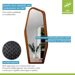Espelho Emoldurado Mdf Harmonia 182x74,6 para Sala de Estar - 6