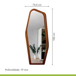 Espelho Emoldurado Mdf Harmonia 182x74,6 para Sala de Estar - 3