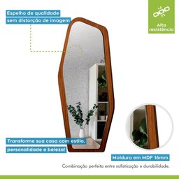 Espelho Emoldurado Mdf Harmonia 182x74,6 para Sala de Estar - 7