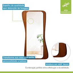Espelho Emoldurado Mdf Encanto para 182x96,6 Sala de Estar - 7