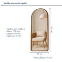 Ver imagem 4 de Espelho Orgânico 171x74Cm Moldura MDF Fiore