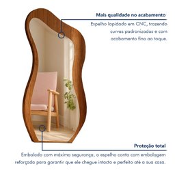 Espelho Moldura Mdf 159x81cm Lady - 5 Espelho Moldura Mdf 159x81cm Lady - 5