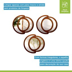 Conjunto de Espelhos Trio Emoldurado Mdf Fases 30x30 - 5
