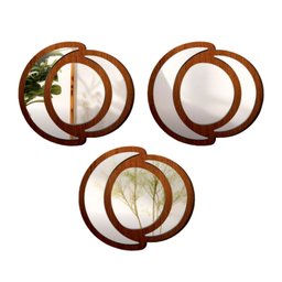 Conjunto de Espelhos Trio Emoldurado Mdf Fases 30x30 - 2
