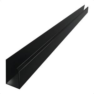 Kit 5 Barras Perfil Pvc 2 Metros Acabamento para Painel Ripado Slim Cor:preto Nero