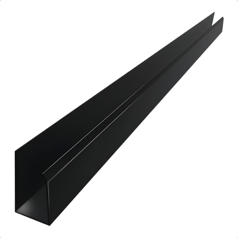 Kit 5 Barras Perfil Pvc 2 Metros Acabamento para Painel Ripado Slim Cor:preto Nero
