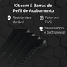 Kit 5 Barras Perfil Pvc 2 Metros Acabamento para Painel Ripado Slim Cor:preto Nero - 2