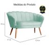 Namoradeira Sofá Pétala 2 lugares Veludo Acqua  Visalar Móveis - 5