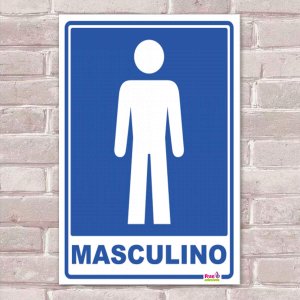 Placa Decorativa Sinalização WC Masculino-30X45Cm