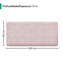 Ver imagem 3 de Cabeceira Painel Suspenso Casal 160 cm Luna Retangular Boucle Rose Artte