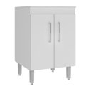Ver imagem 1 de Balcão de Lavanderia com Tampo e 2 Portas 61cm Multimóveis CR30055 Branco