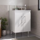 Ver imagem 3 de Balcão de Lavanderia com Tampo e 2 Portas 61cm Multimóveis CR30055 Branco