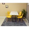 Conjunto de Mesa Dobrável Retrátil 120 x 75 Branca + 4 Cadeiras Eiffel - Amarela - 2