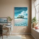 Ver imagem 1 de Quadro Decorativo Ilha do Caribe-70x50cm:moldura Branca