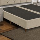 Ver imagem 2 de Base Cama Box Queen Bipartida Cecília Vilajo em Suede Bege – 1,58 x 1,98 m