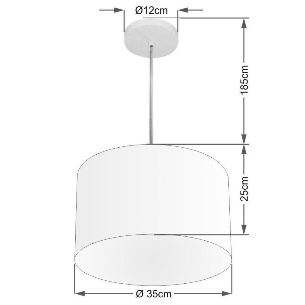 Lustre Pendente Cilíndrico Md-4211 35x25 Rústico Bege Bivolt - 2