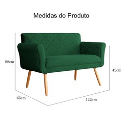Namoradeira Isabela 02 Lugares Veludo Cores - DS Estofados - Verde - 5