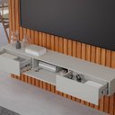 Ver imagem 5 de Painel para TV até 65 Polegadas Ripado MDF 220CMX185CM Maragogi Marrom