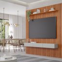 Ver imagem 7 de Painel para TV até 65 Polegadas Ripado MDF 220CMX185CM Maragogi Marrom