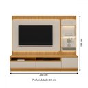 Ver imagem 4 de Rack com Painel para Tv até 70 Polegadas São Paulo 2 Gavetas 1 Porta Ripado com Led Tauari/off White