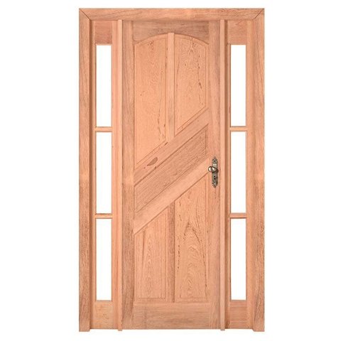 Kit Porta de Madeira Maciça PE22 Batente Duplo Cedro Arana Esel 213AX136L Lado Esquerdo