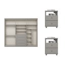 Ver imagem 3 de Conjunto Quarto Casal Guarda Roupa 6 Pts e 2 Mesas Cabeceira Amy Casa 812