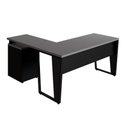 Ver imagem 5 de Mesa Escritório 1,50m Gaveteiro 3 Gavetas e Chave F5 Office Cor:cinza Sagrado com Preto