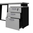Ver imagem 7 de Mesa Escritório 1,50m Gaveteiro 3 Gavetas e Chave F5 Office Cor:cinza Sagrado com Preto