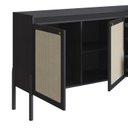 Ver mais imagens de Balcão Buffet 2 Portas 2 Gavetas 139cm Palhinha Pé Madeira Preto/Nero